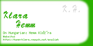 klara hemm business card